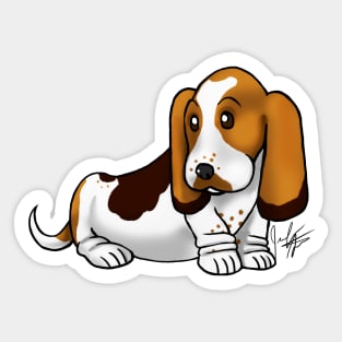 Dog - Basset Hound - Tri-Color Sticker